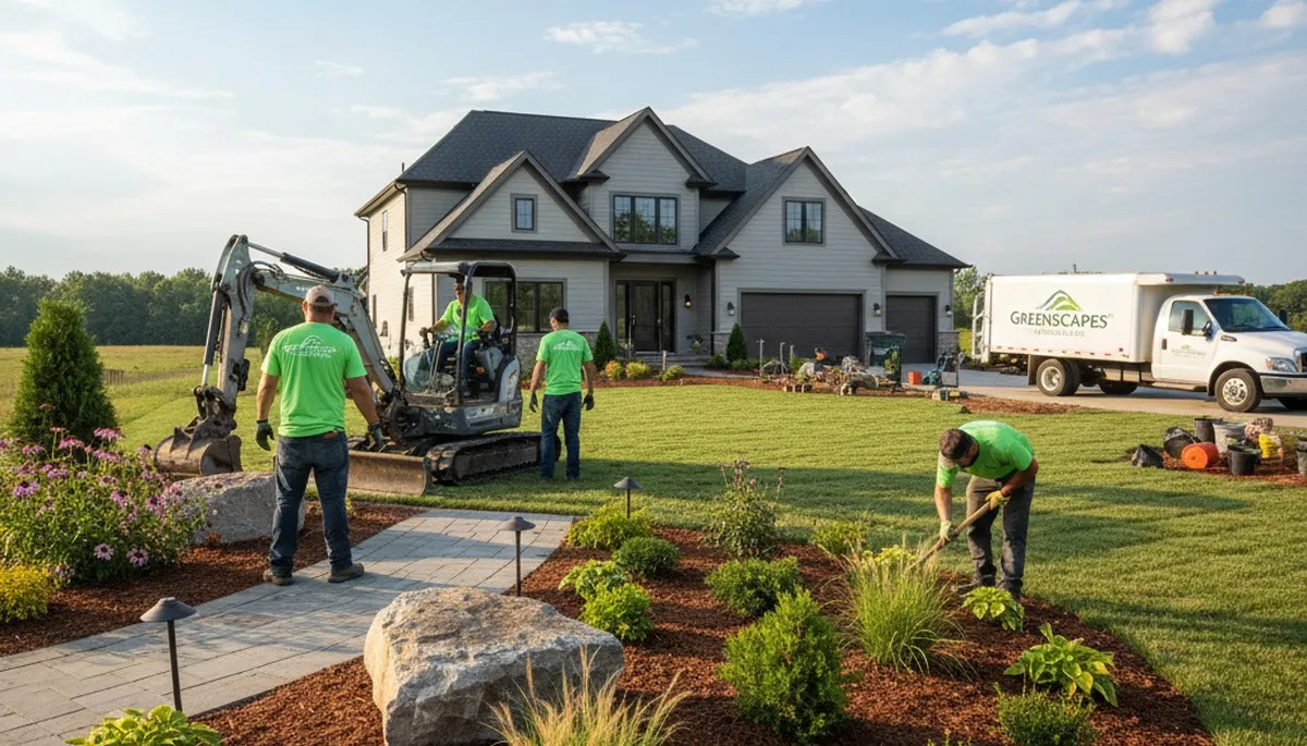 Landscape service team in Charlotte, NC providing professional lawn care and yard maintenance