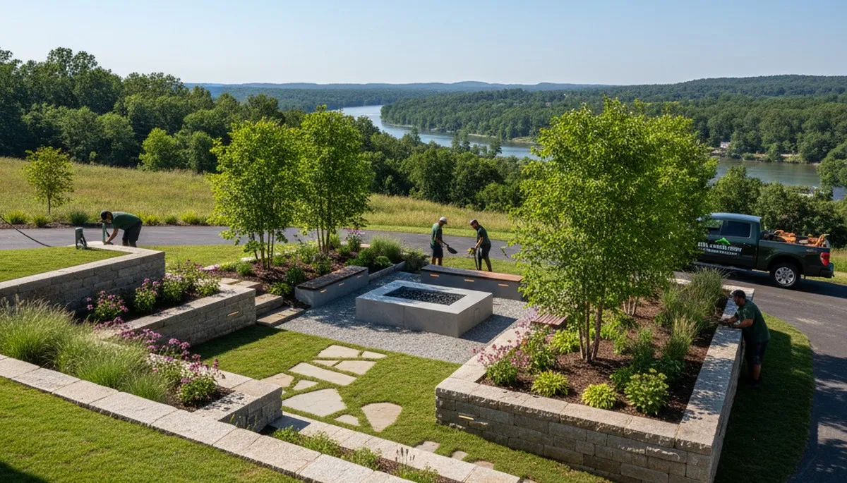 Landscaping team serving Charlotte, NC with professional yard maintenance and landscape design services
