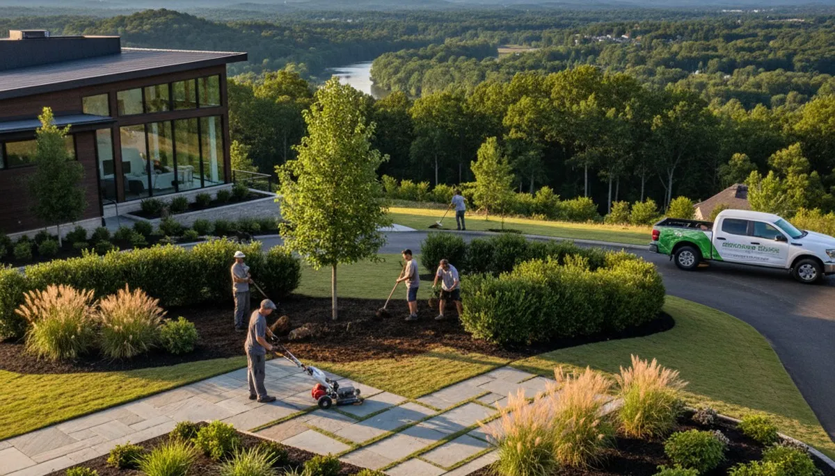 Charlotte NC landscaping team providing professional yard maintenance and landscape design services